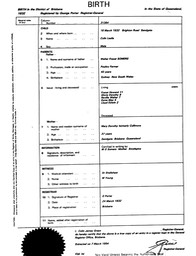 Birth 1891 Certificate Walter Fraser Somers