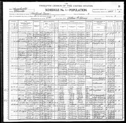 Census 1900 Ellen Brassell nee Glynn and Daniel in Milford